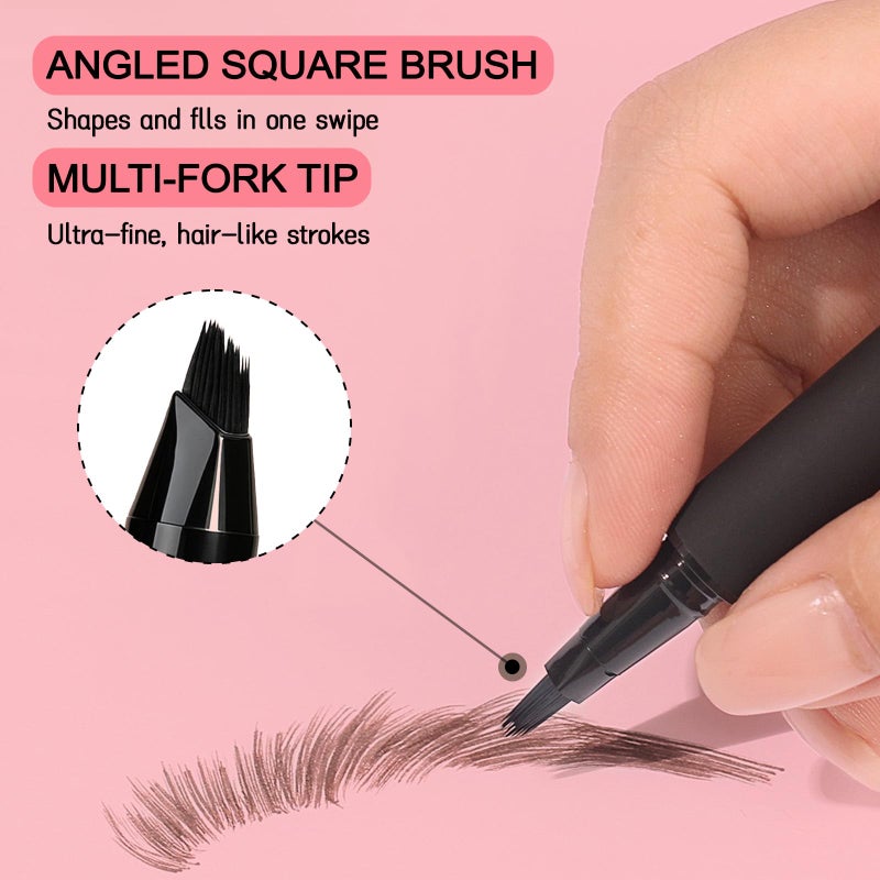 Agthyuve Eyebrow Pen, Waterproof Microblading Eyebrow Pencil for Women – Multi-Fork Precision Tip Creates Natural Hair-Like Strokes Brow Pencil, Angled Brow Brush Easy to Use & Long Lasting 01# Caramel Blonde - Image 3